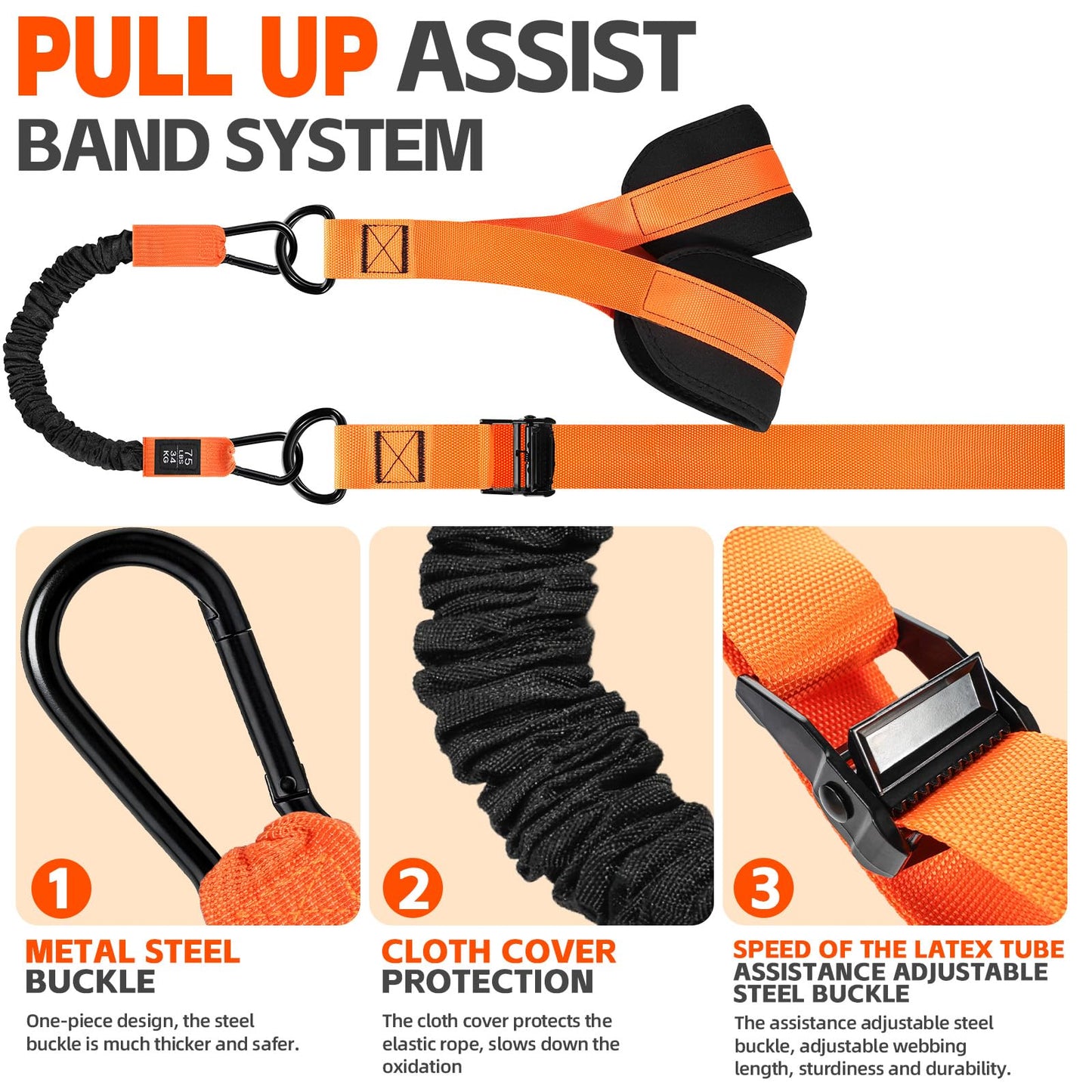 Laapee 2 in 1 18PCS Heavy Resistance Bands & Assisted Pull Up Bands Combo – 300LBS/225LBS with Non-Slip Handles, Ankle Straps, Door Anchor, Adjustable Bands & Foot Pedals for Strength Training