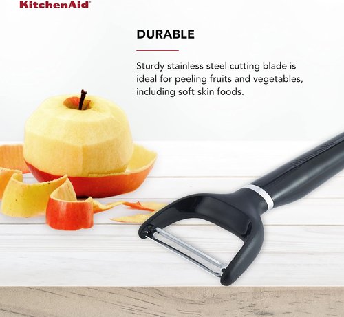 KitchenAid Y Peeler - Ergonomic Handle, Single Edge Blade, Dishwasher Safe with Cover