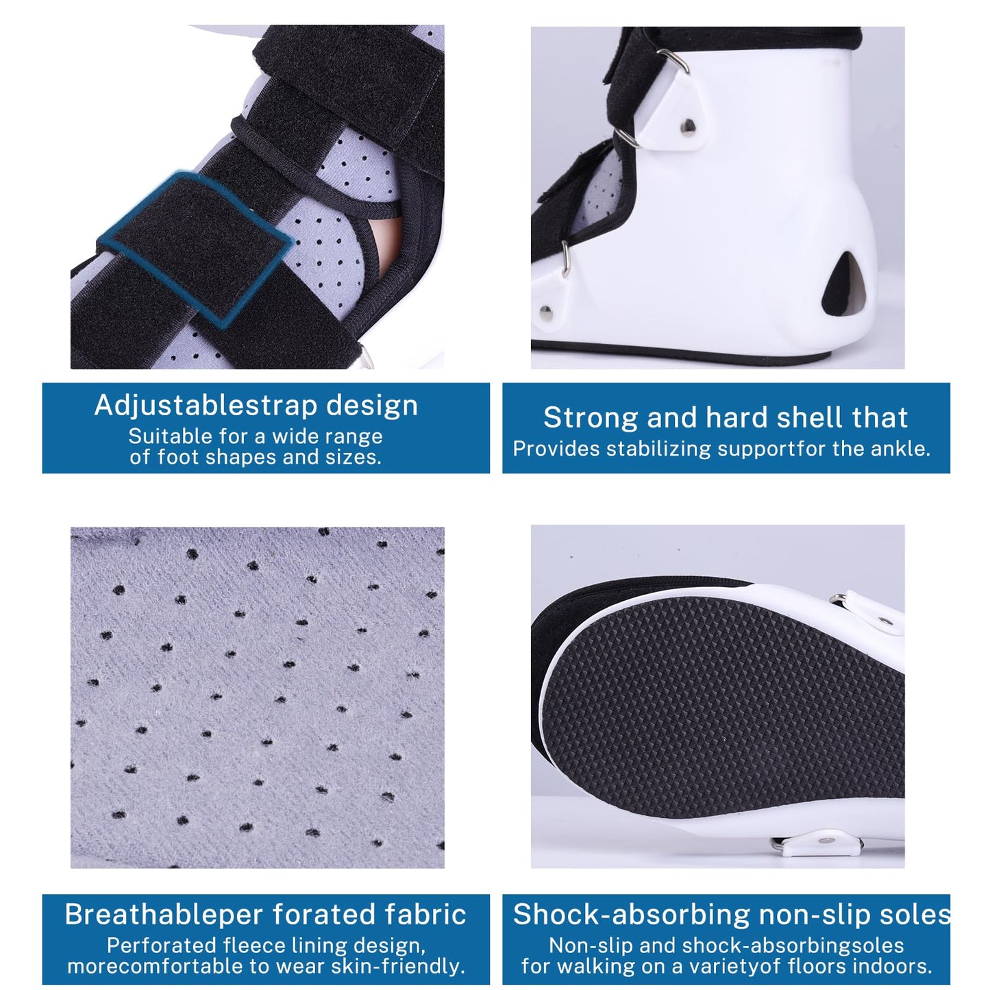 KUAZIDAR Post Op Shoe Foot Brace - Air Walker Boot, Orthopedic Surgical Cast Shoe for Broken Toes, Injured Foot Protection, Stress Fracture Recovery Medical Boot (Right, Suit for 9.84"-10.43")