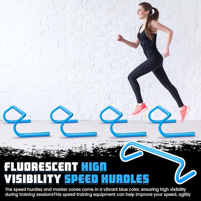 Wettarn 10 Pcs Speed Agility Training Hurdles Detachable Durable Hurdle Agility Plyometric and All Purpose Speed Training Equipment for Athletes Soccer Basketball
