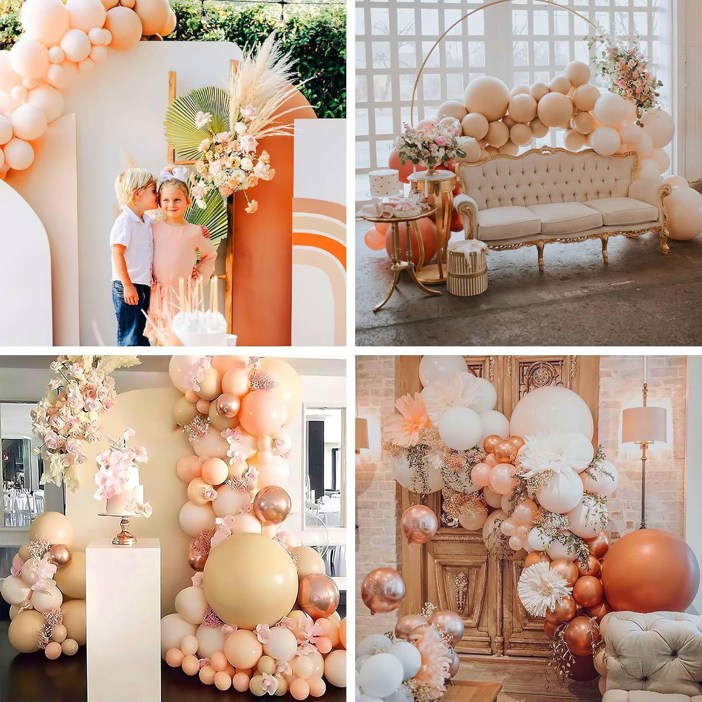 PartyWoo Pastel Orange Balloons - 100 Pcs in Various Sizes for Wedding & Baby Shower Decor