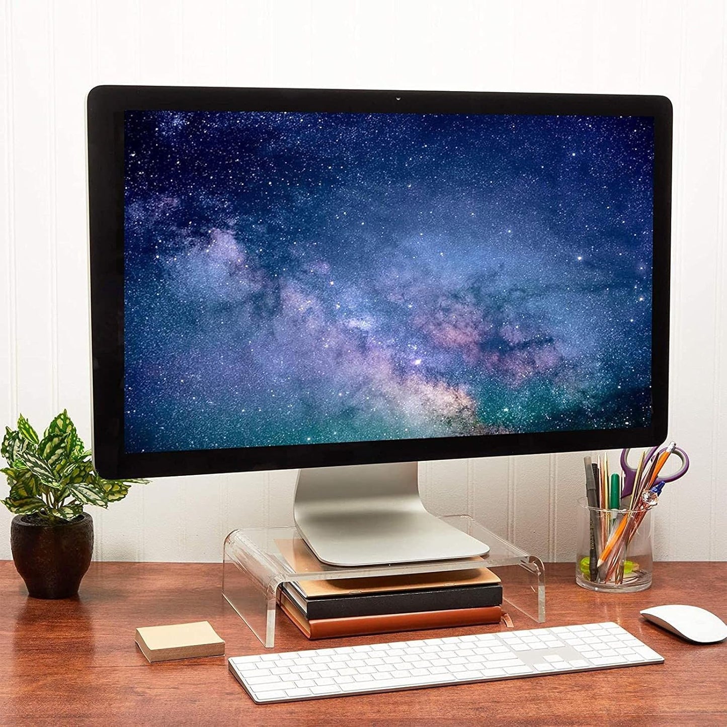 (12.1 8 3 Juvale Acrylic Computer Monitor Stand, Clear Display Riser x x in)