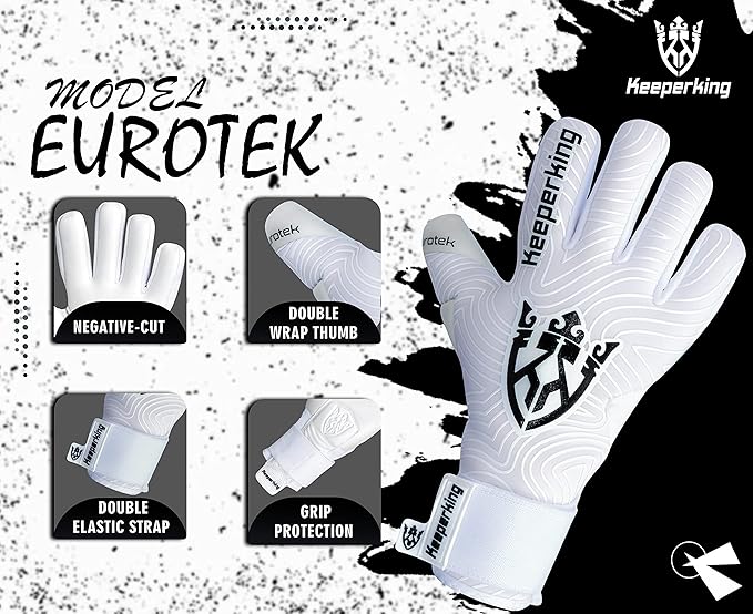 Professional Soccer Goalie Gloves Kids, Boys, Youth, Adult, Men- Football Goalkeeper Glove Strong grip palm protection Giga latex 4mm Double elastic Wrist with Negative cut, Slim(Size 6-11)