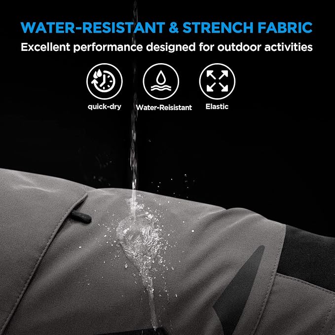 XKTTAC Men's Outdoor Quick Dry Lightweight Stretchy Shorts for Hiking, Tactical, Camping, Travel with 6 Pockets