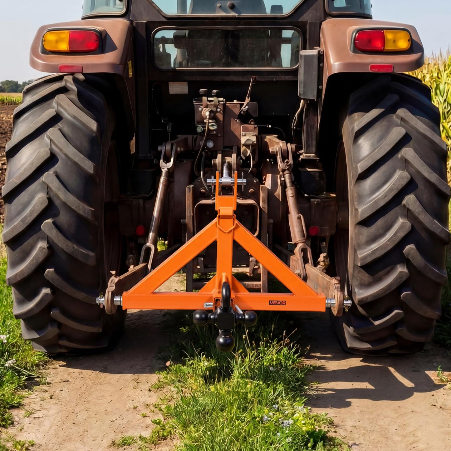 VEVOR 3 Point Trailer Hitch with 2" Receiver, 3 Pt Quick Hitch Attachment with 3 Trailer Balls, Tractor Tow Drawbar Adapter for Category 1, Kubota, Mahindra, Ford, Yanmar, John Deere, Massey Ferguson