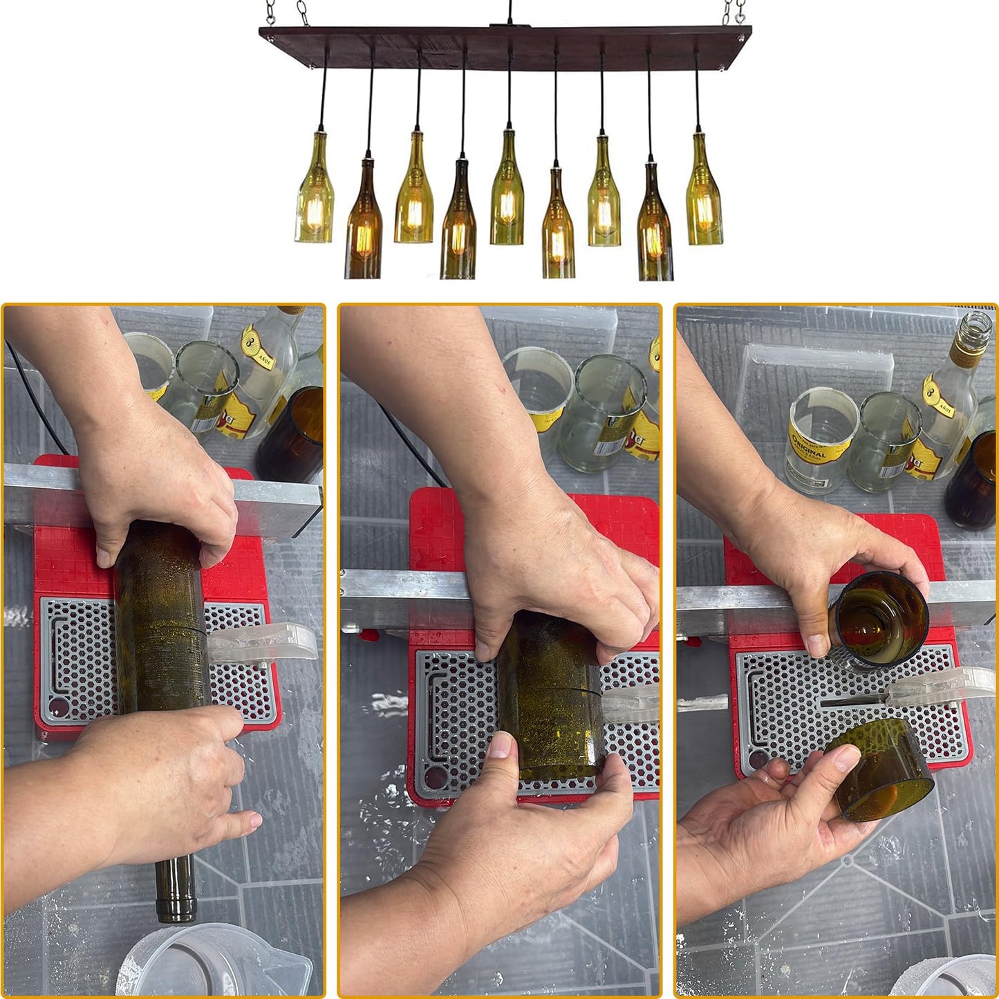 Electric Bottle Cutter, DIY Machine for Cutting Wine, Beer, Liquor, Whiskey, Alcohol, Champagne, Materials Cutter Trim Saw - Rock, Stone, Glass Cutting, Trimming, Sawing Machine