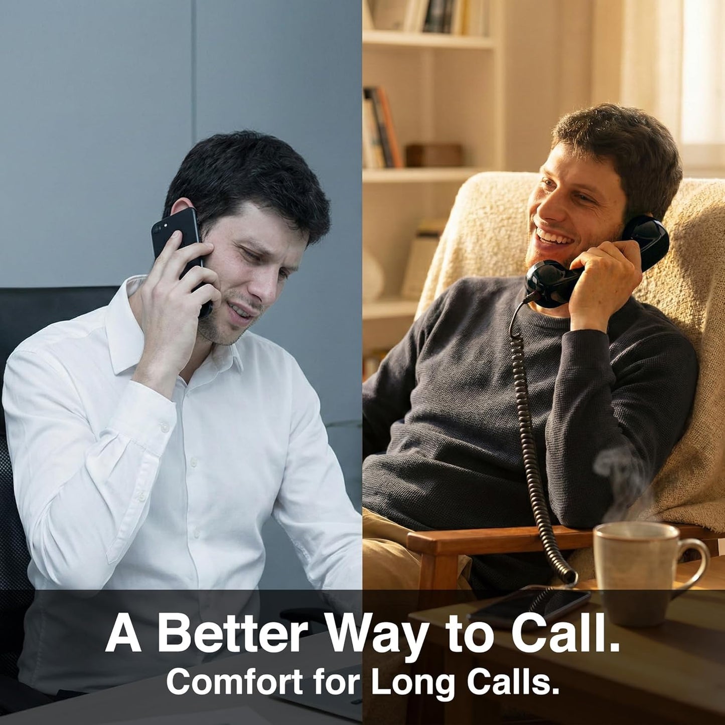 60s Handset 3.5 mm Opis Technology Micro Retro Phone for Smartphones, Corded Receiver with Plug and USB-C Adapter