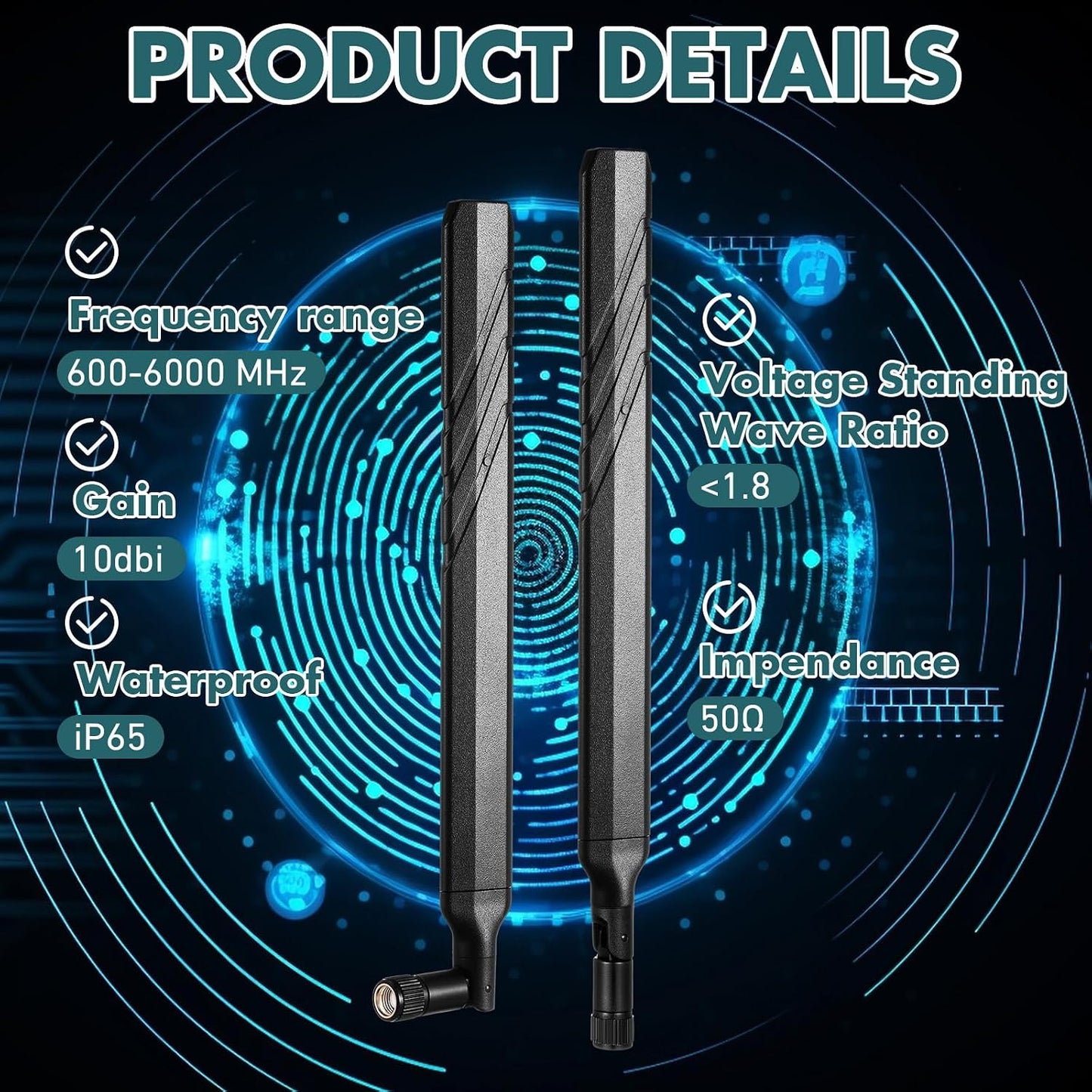 Tellegloww 4 4g 4g Pcs WiFi Antenna Cellular Trail Camera Reveal LTE Trail Camera Replacement Antenna with Rp-SMA Male