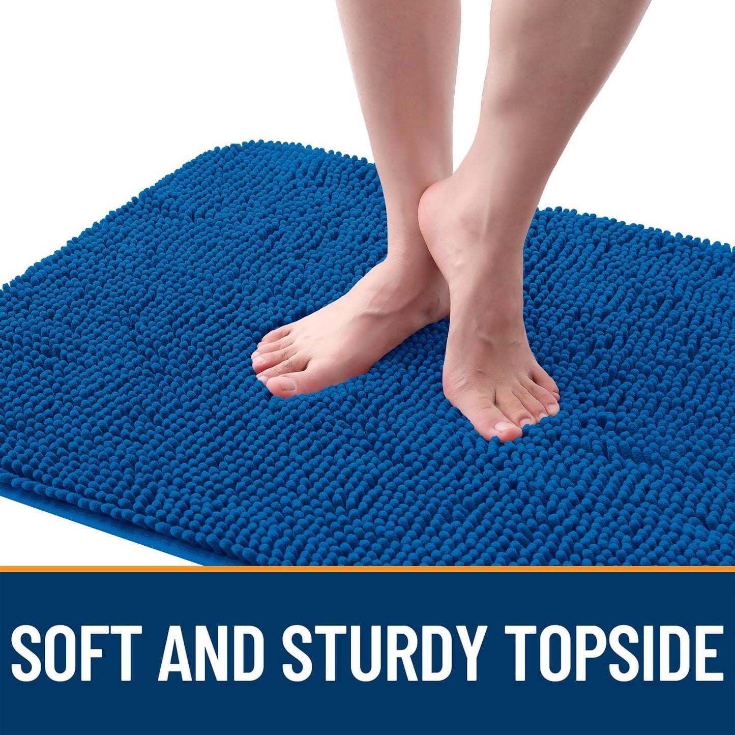 OLANLY Dog Door Mat - Absorbent Non-Slip Washable Doormat for Muddy Paws | 44x32 Deep Navy Blue