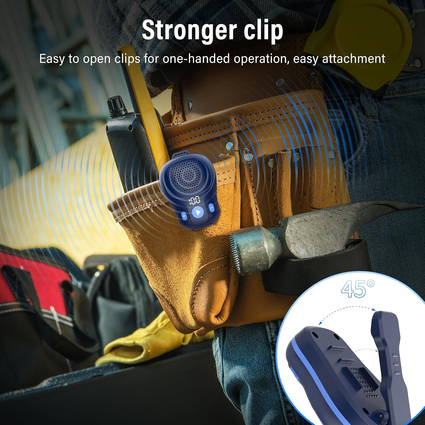 ZYHKON IP56 18 Wearable Bluetooth Speaker, Clip-on Wireless Portable Speakers, Waterproof Clip Speaker Up to Hours