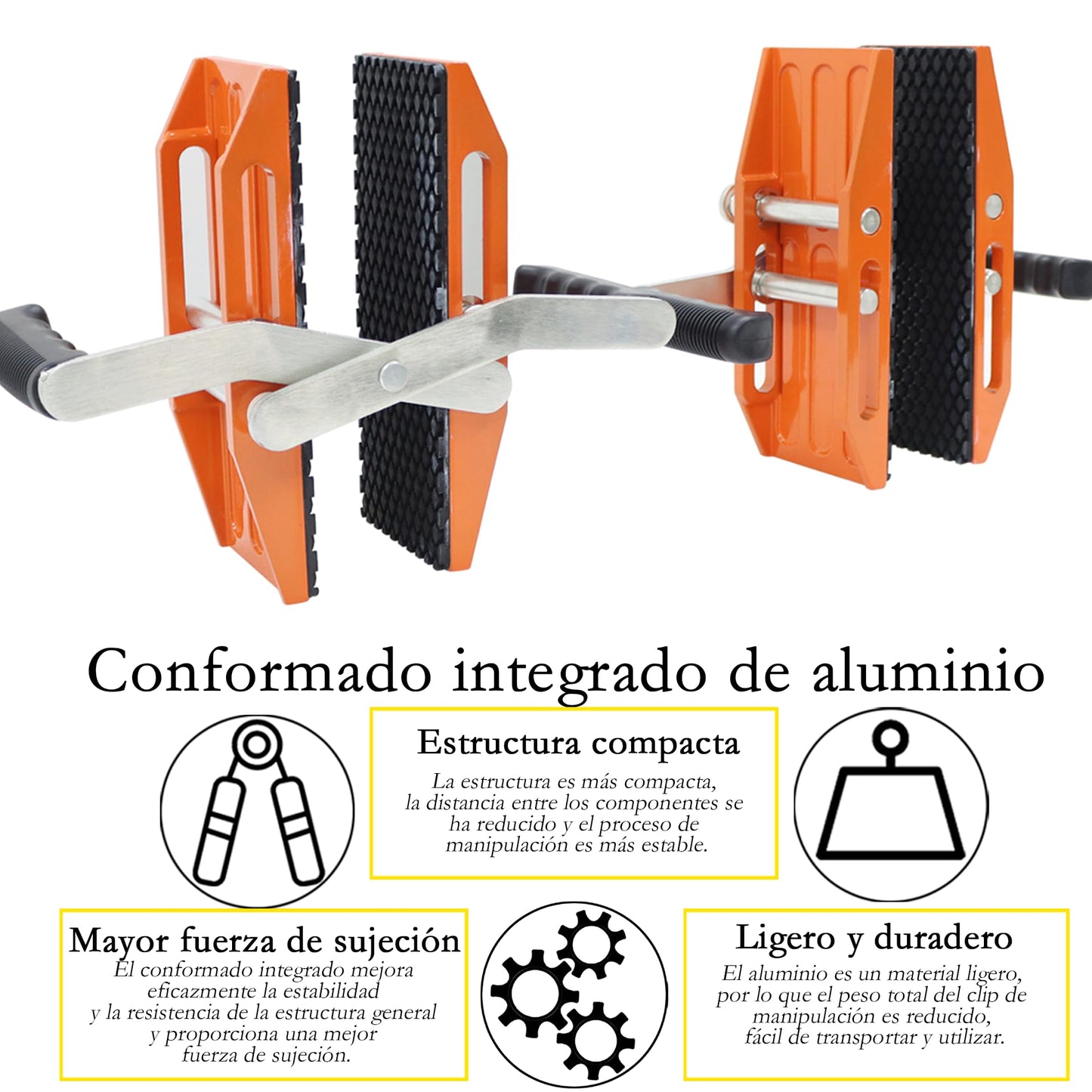 Maisutseb 2 PCS Double Handed Stone Carrying Clamps 880 LBS Heavy Duty Granite Panel lifting Transporting Tools with Non-slip Handles Panel Carriers for 2.36in(60mm) Marble Slab Glass Plywood