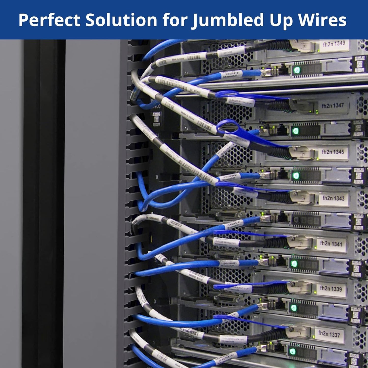 ZhiYo 66in(4X L16.5in) H2in W2in Professional Server Rack Cable Management Raceway, x Cable Raceway Kit, Electrically