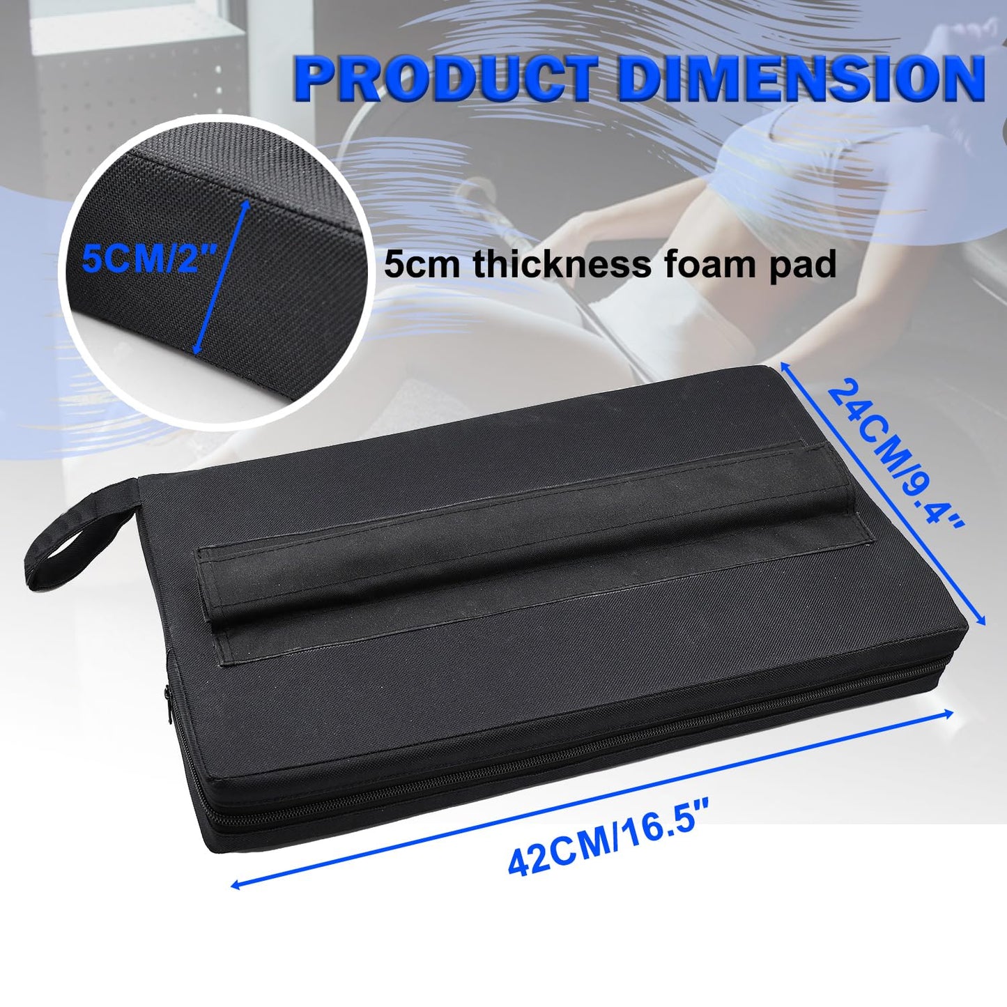 Lights Mountain Square Hip Thrust Pad for Smith Machine, Extra Thick Firm Barbell Pad for Glute Bridges, Non-Slip Hook & Loop, Heavy Duty Support for Squats & Hip Thrusts, Home Gym Equipment (Black)