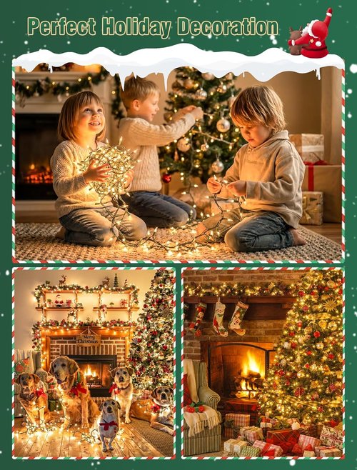 Hopolon Clear Christmas Lights Set - 50 Count Mini String Lights | 13 Feet Warm White for Indoor/Outdoor Decor