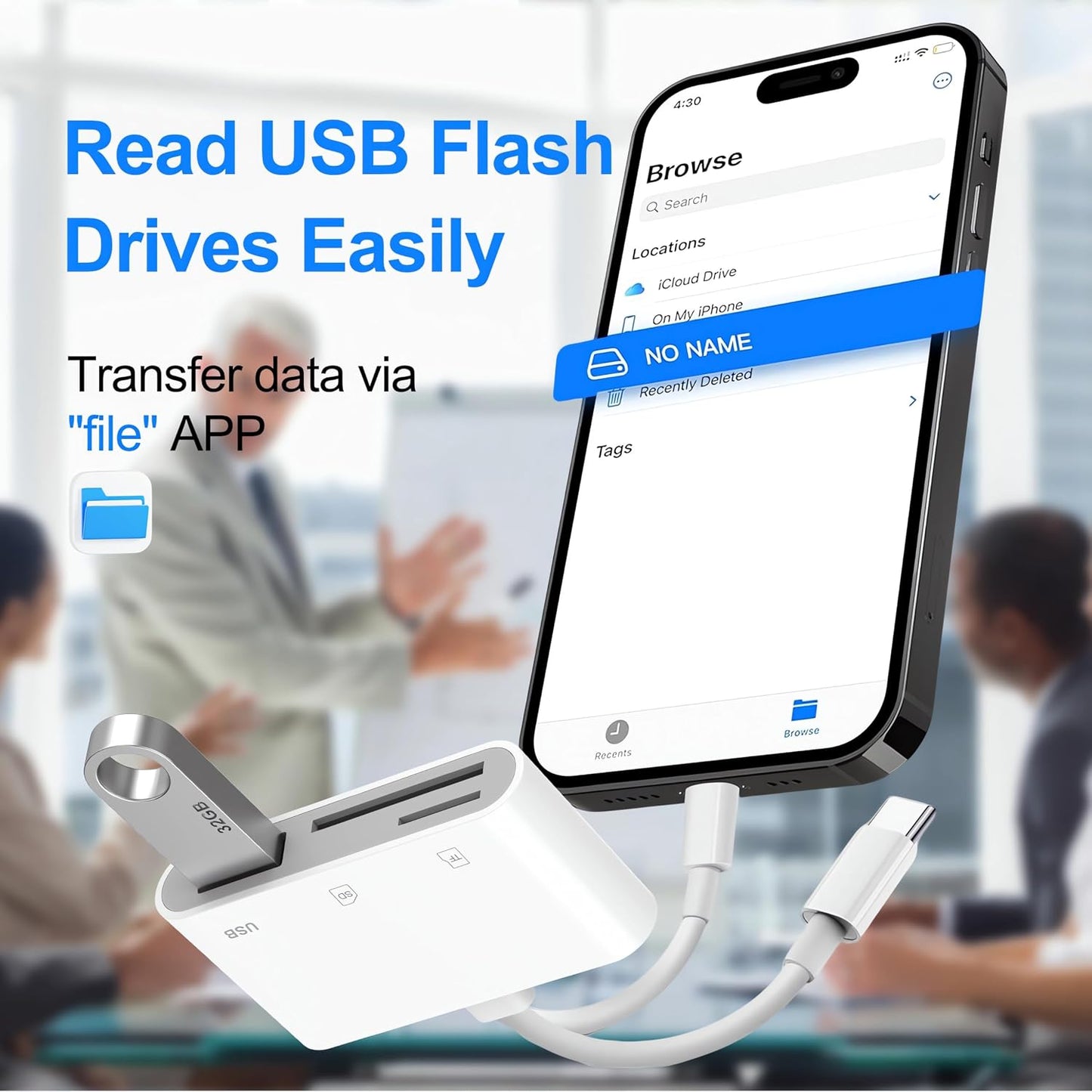 Denlane 3 SD Card Reader for iPhone iPad Mac, Digital Camera Adapter to iPhone Lightning & USB C Dual Connector, Trail