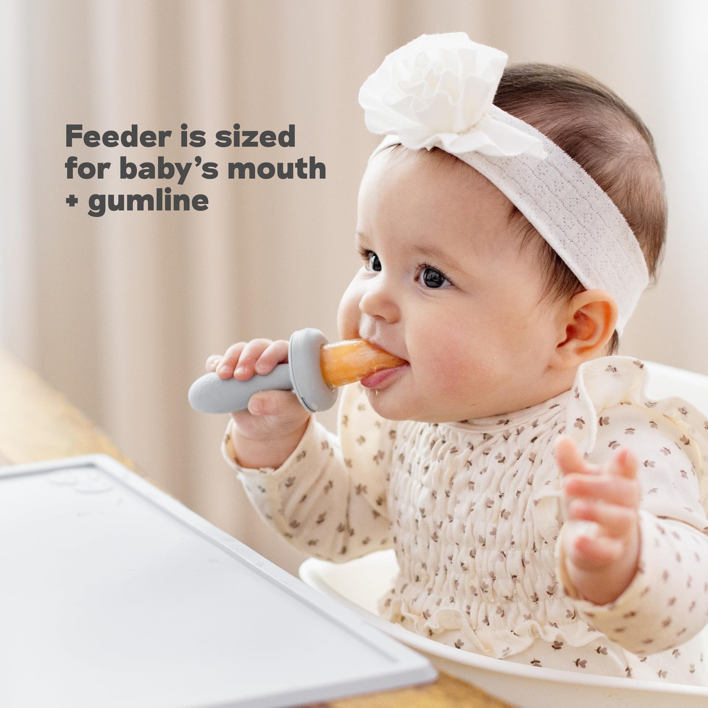 ezpz Baby Feeding Bundle – Tiny Spoon (2-Pack, Sage) + Gumline Feeder (Sage) – 100% Silicone Baby-Led Weaning Set for 4–6+ Months – Infant Feeding Essentials