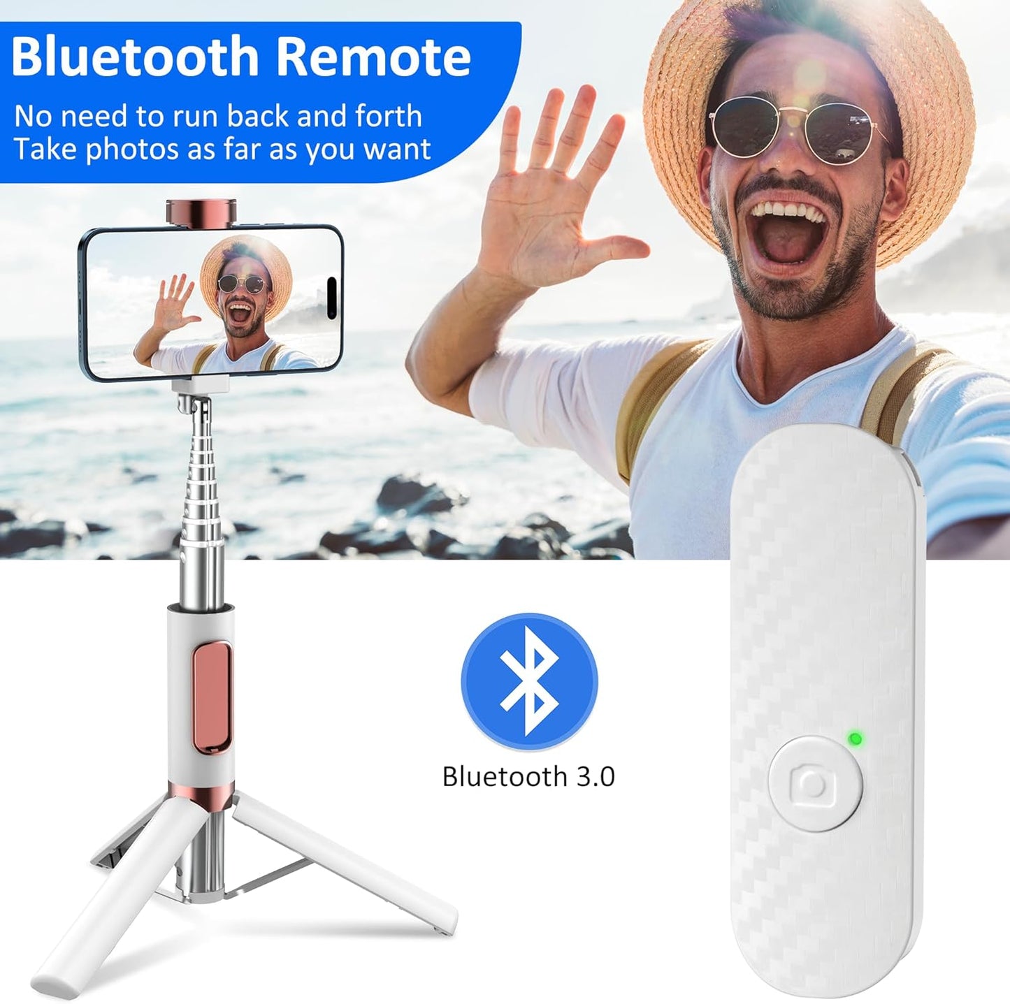 colorlizard 270 CellphoneTripod with Remote, Aluminum Alloy Selfie Stick Tripod, Best Foldable Mini Extendable Tripod