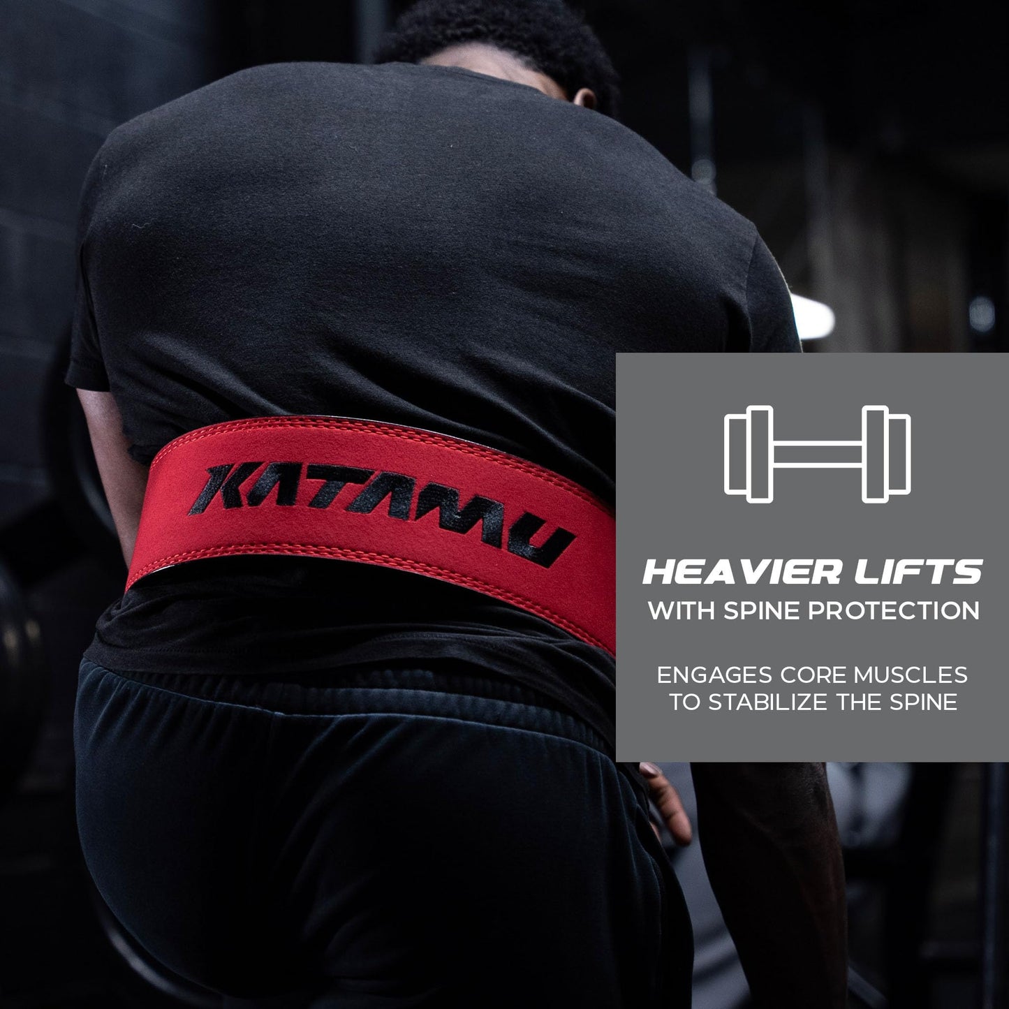 Katamu Red USPA & IPL Approved Lever Belt — Premium 10mm and 13mm Leather Powerlifting Belt for Men and Women, Steel Lever Buckle, 4 Inch Back Support for Deadlifts