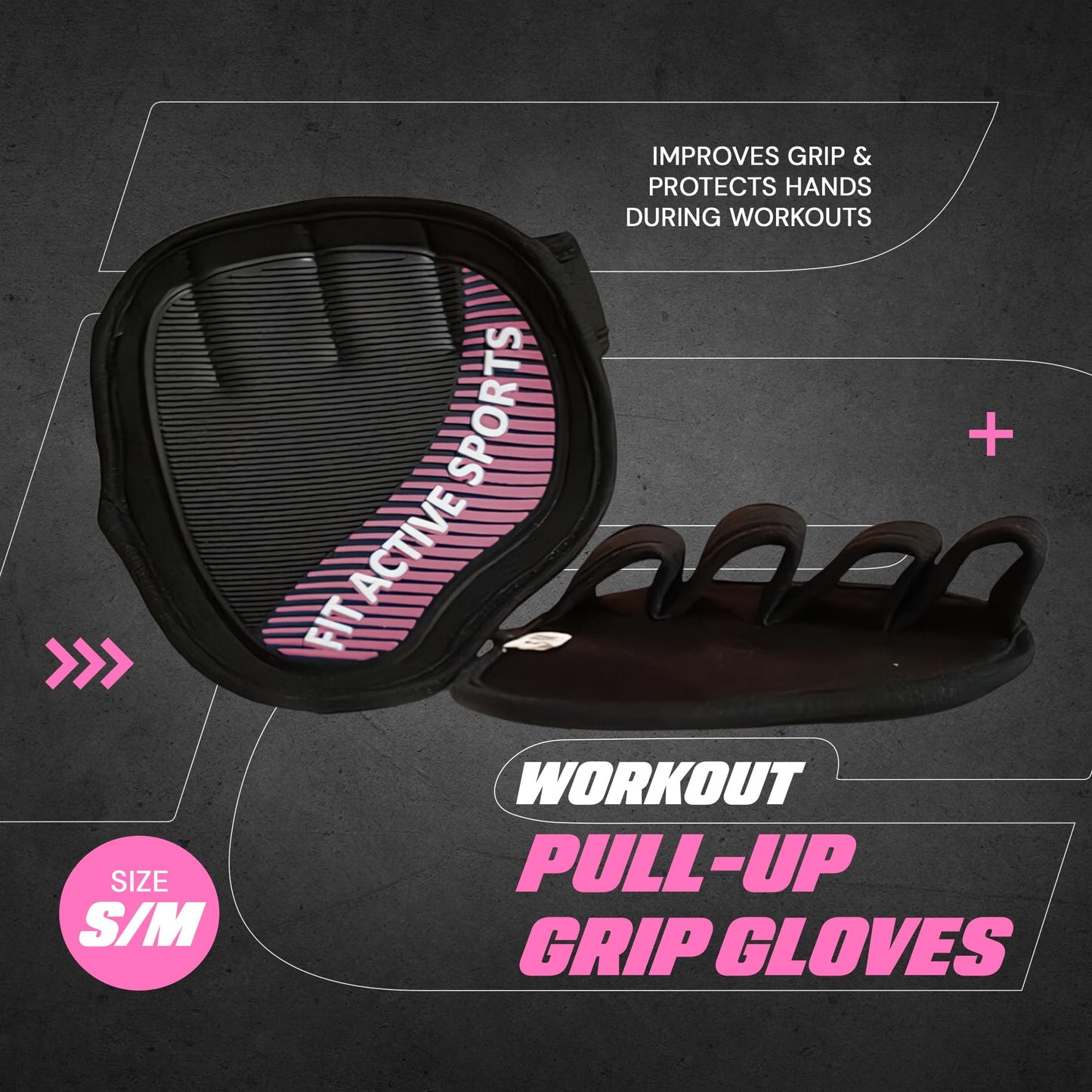 Fit Active Sports Weight Lifting Gloves for Men & Women - Durable Gym Workout Gloves with Grip Pads, Rubber Padding to Prevent Calluses | Pink, Small/Medium