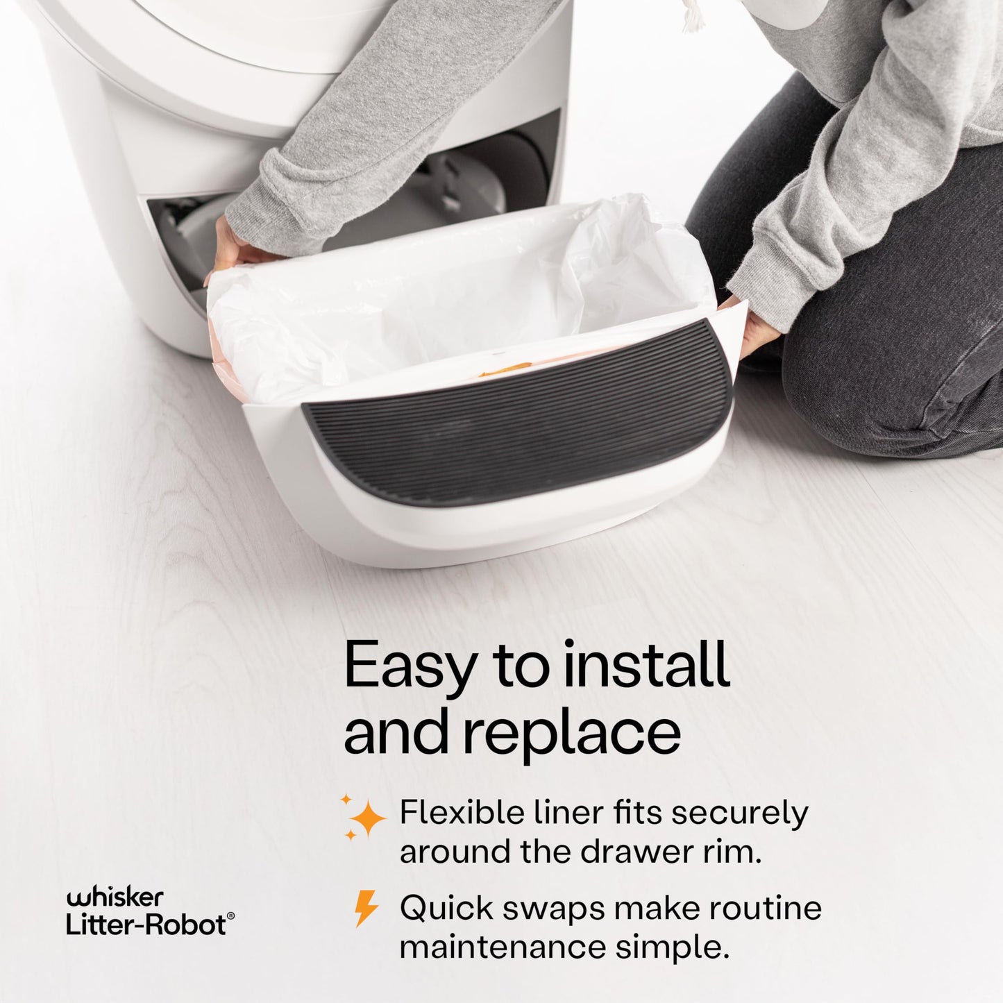 Litter-Robot Waste Drawer Liners by Whisker, 25 Pack - Litter Box Liners, Custom Fit for Litter-Robot, 9-11 Gallons of Capacity, Quick to Install and Easy to Empty