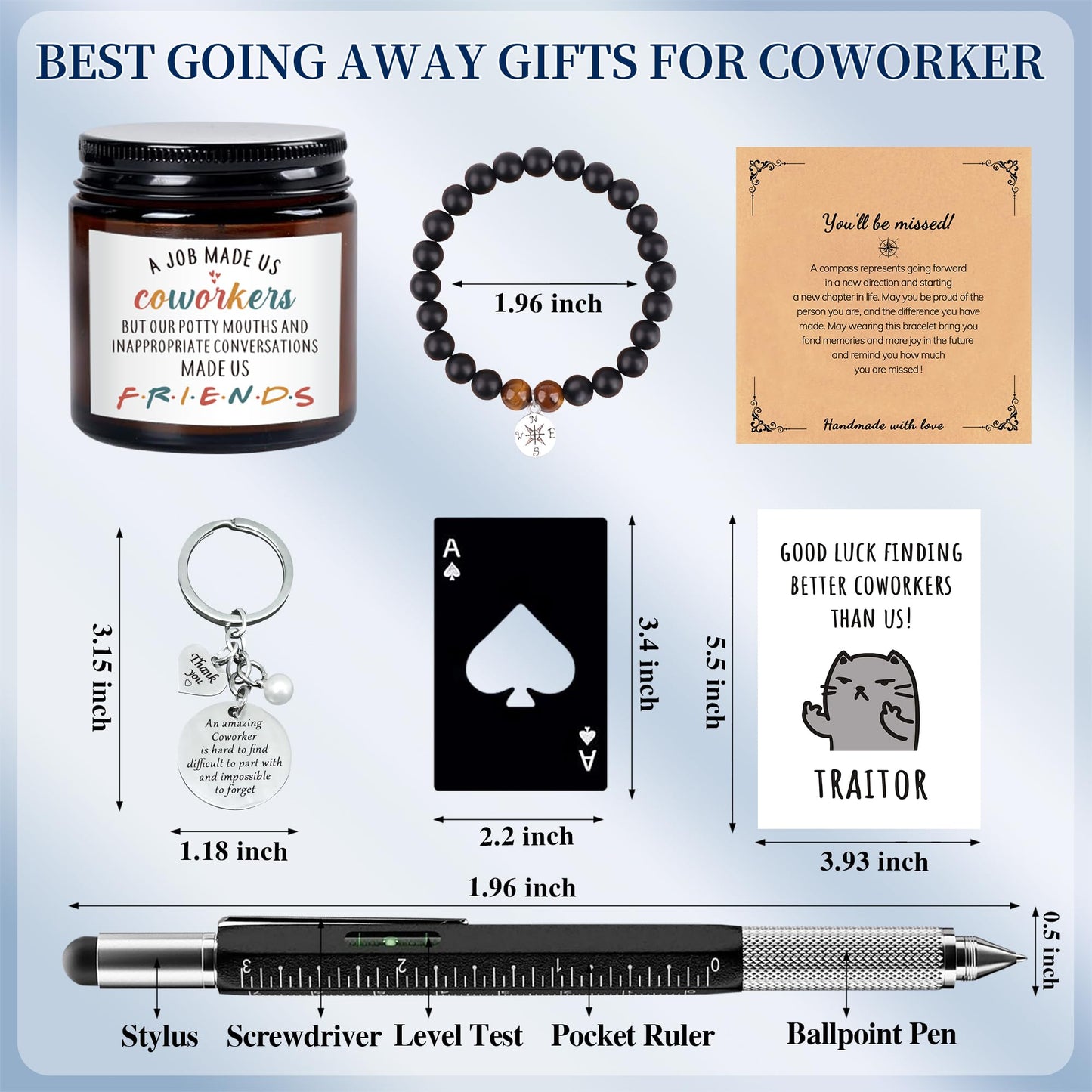 SIXVALA Coworker Leaving Gifts: 20 Oz Tumbler Farewell Basket for Coworkers, Boss, Teacher & Friends