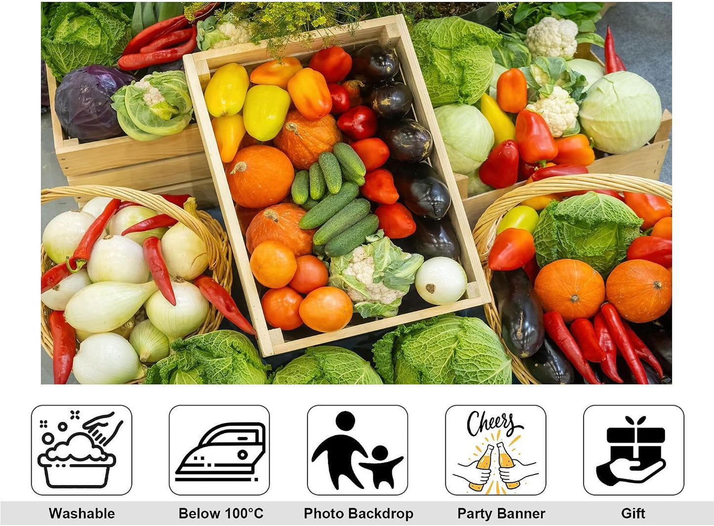 KeyWork 10x7ft Commercial Restaurant Food Photography Backdrop,Professional Cafe Interior Scene,Fresh Produce Display
