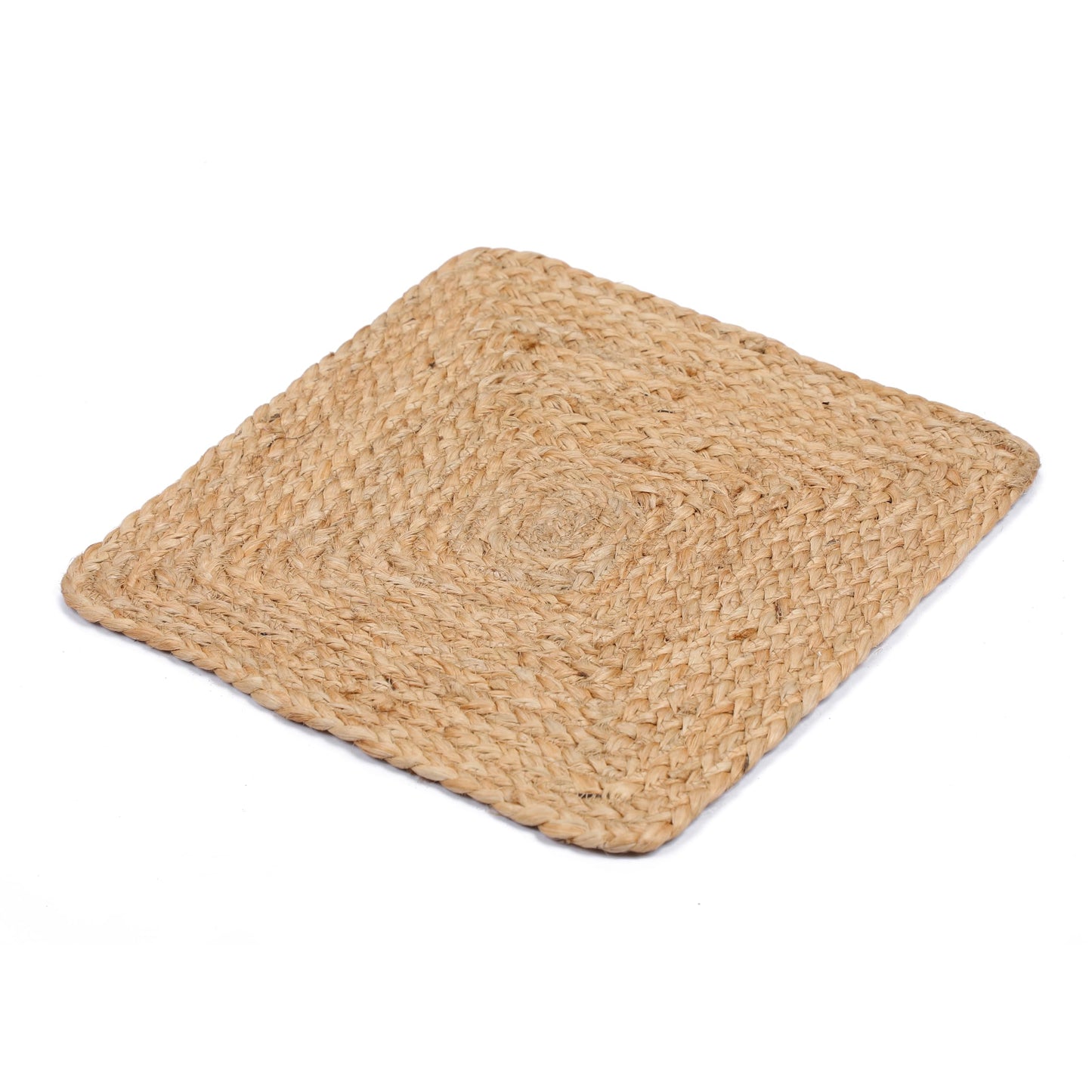 AASAAN DECOR Set of 4 Jute Braided Square Placemats for Dining Table – 13x13 Inches Natural | Rustic Farmhouse Woven Table Mats | Heat Resistant, Natural Fiber Kitchen & Dining Table Decor