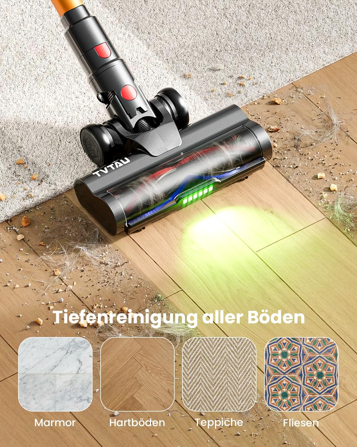 Skiennix Cordless Vacuum Cleaner - 600W Power, 70-Min Runtime, LED Display, 1.4L Dust Cup | Ideal for Pet Hair & Hardwood Floors
