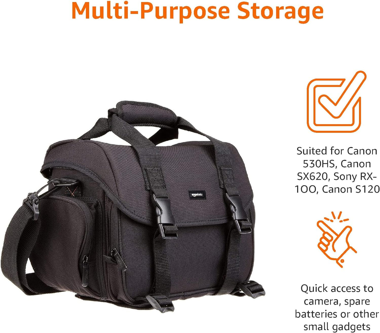 Large DSLR Camera Bag with Grey Interior