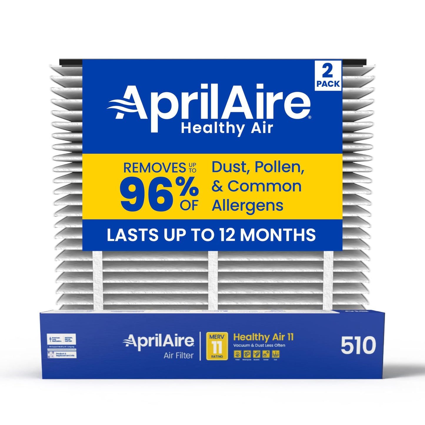 AprilAire 510 Replacement Filter for AprilAire Whole House Air Purifiers - MERV 11, Clean Air & Dust, 31x28x4 Air Filter (Pack of 2)
