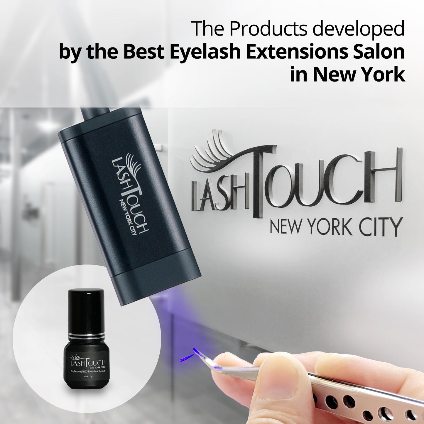 LASHTOUCH LED UV Gel Eyelash Extension Curing Lamp/Eyelash Extension Curing LED Light with Targeted Eye Area Illumination/Best Eyelash Salon in New York Developed with Safty Certificate/Made in Korea