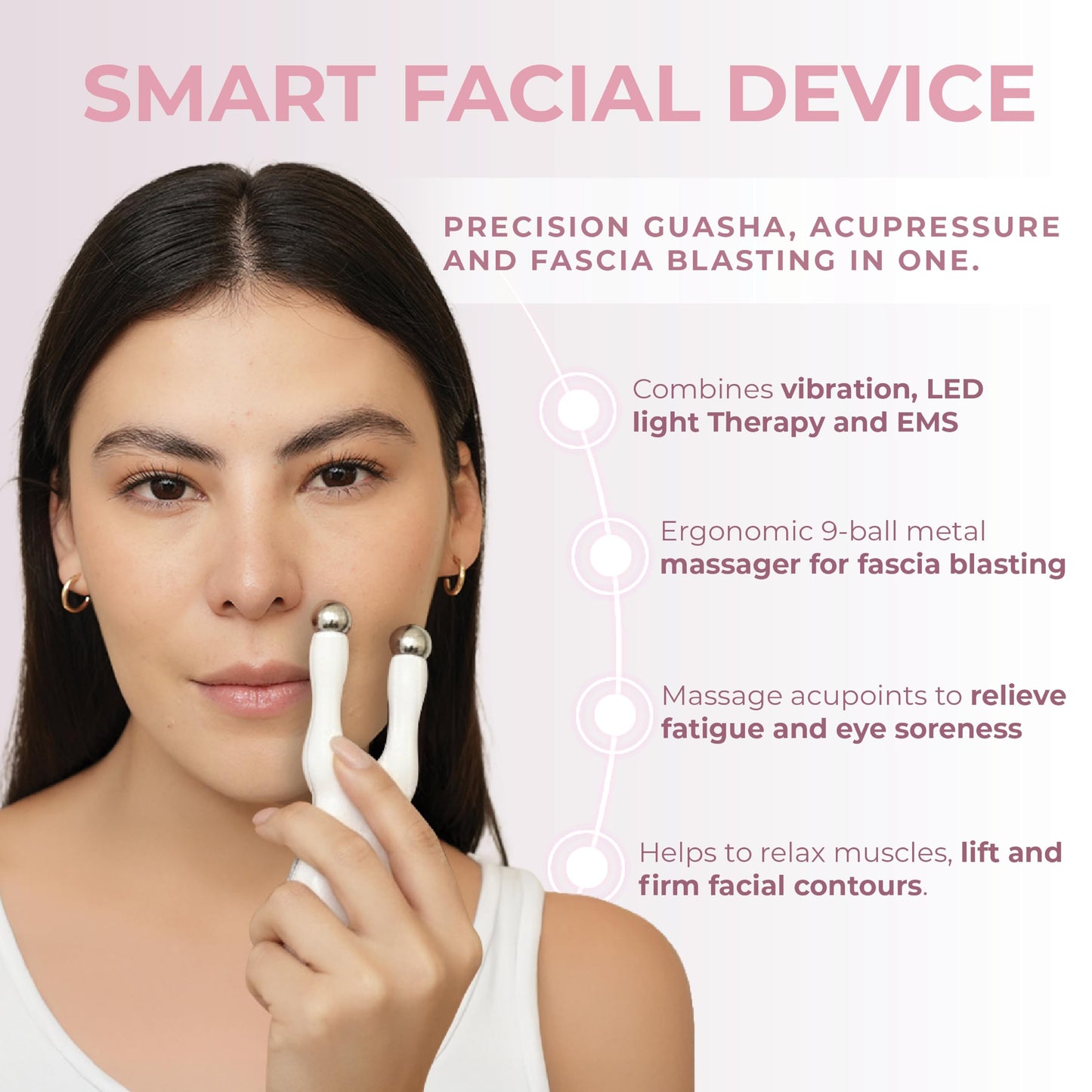 RIKI LOVES RIKI Sculptress Mini Facial Massage Tool, Portable E*M*S & LED Face Massager with Vibration, Compact Skin Sculpting Device for Lifting, Toning & De-Puffing