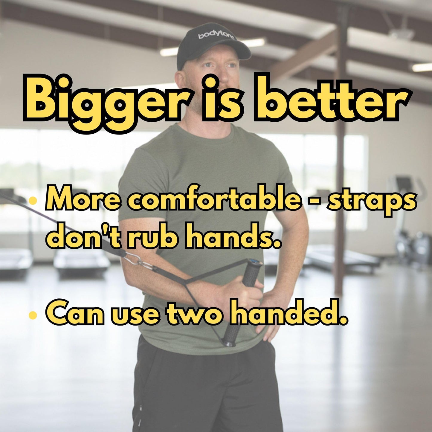 Bodytorc Extra Wide Cable Attachment Handles (Pair) – Heavy Duty Non-Slip Ergonomic D-Handles for Gym Pulley Systems, Resistance Bands, & Suspension Trainers