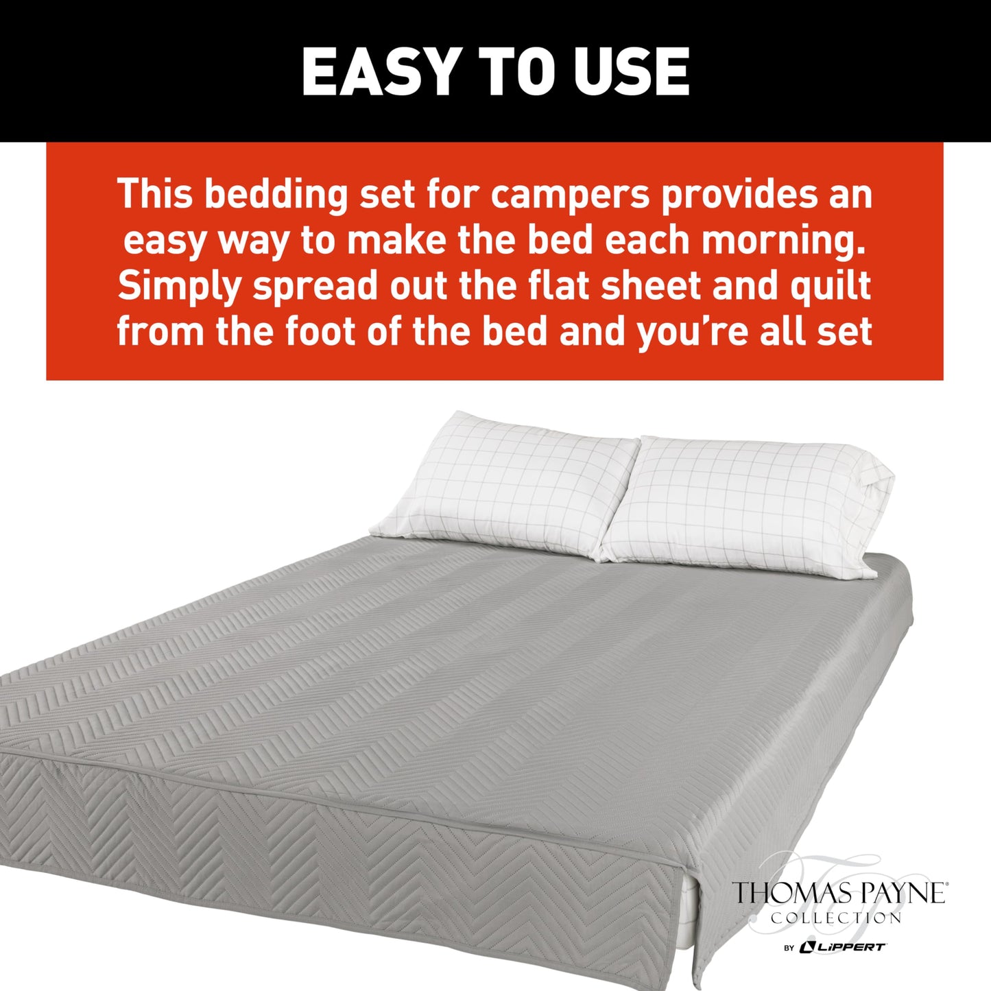 Easy Zzzs™ RV Bedding Set - Narrow King, Grey