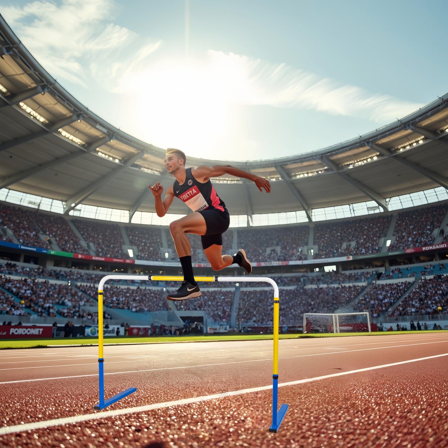 Adjustable Height Hurdles Training Equipment, 2Pcs Metal Practice Hurdles Track and Field for Kids, Youth and Adults Agility Training, Jumping Speed Hurdles for Football, Soccer, Basketball, Dogs