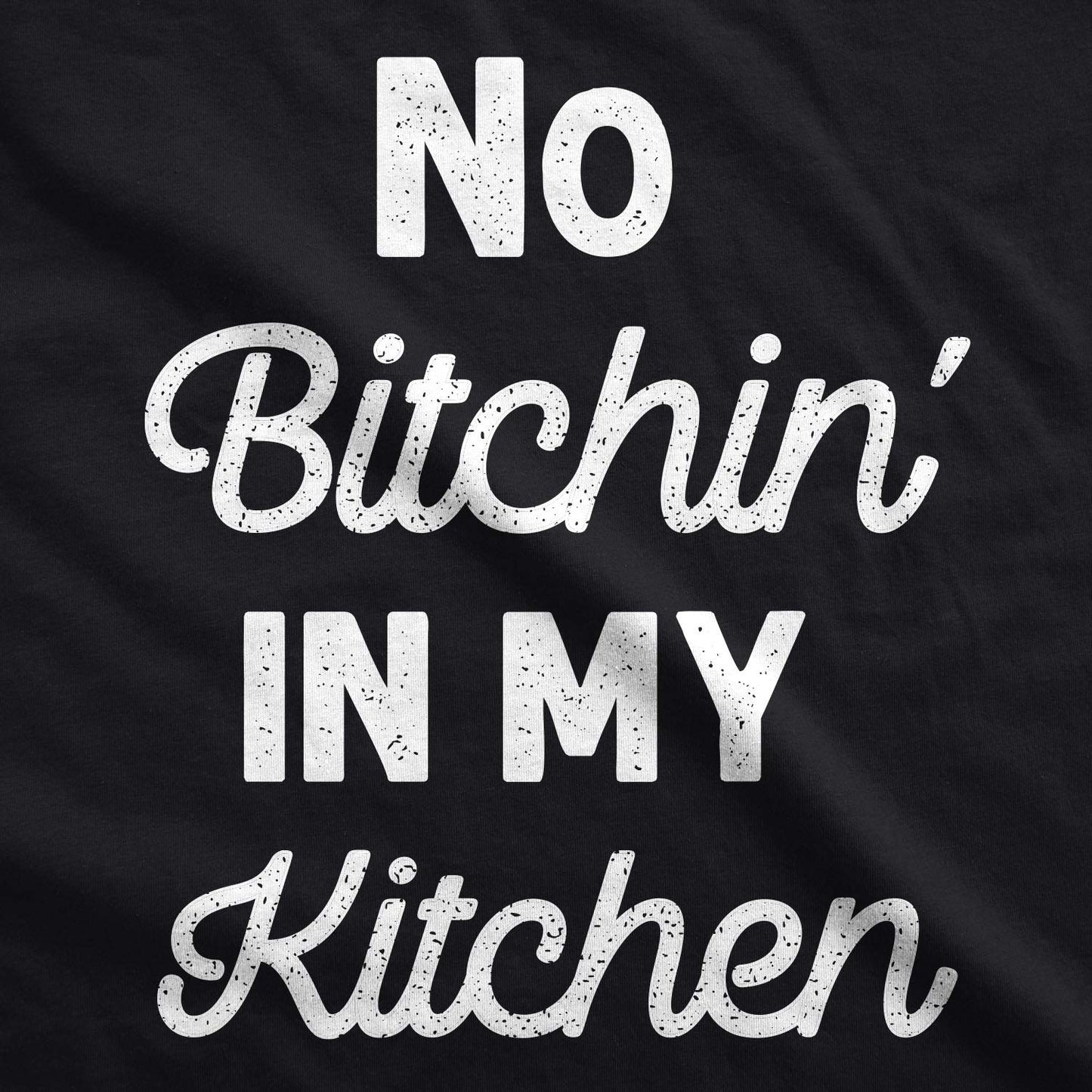 Crazy Dog T-Shirts Aprons for Women With Pocket – No Bitchin In My Kitchen – Poly Cotton Blend With Adjustable Straps – Funny Cooking Gift for Her Mom