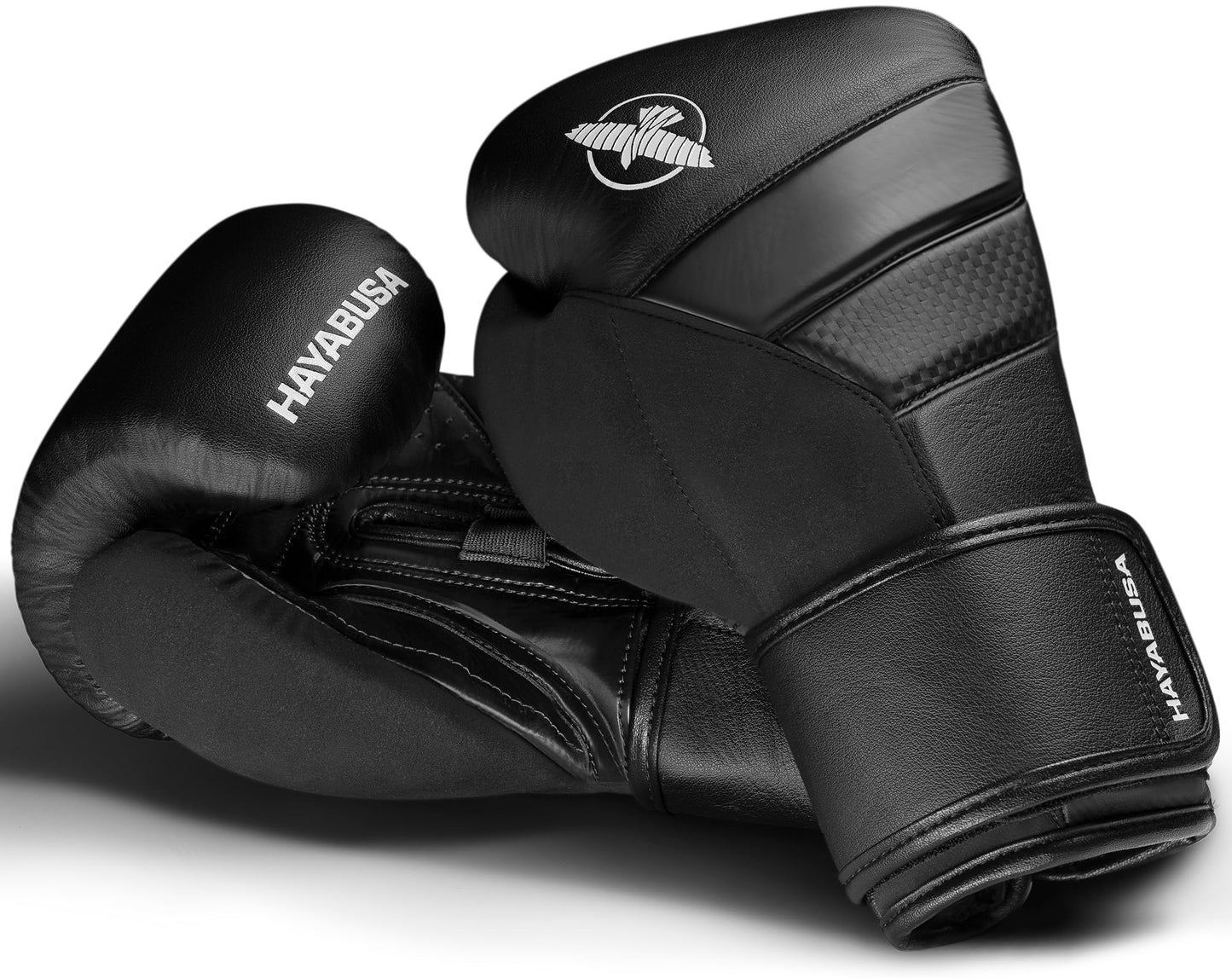 Hayabusa T3 Boxing Gloves for Men and Women Wrist and Knuckle Protection, Dual-X Hook and Loop Closure, Splinted Wrist Support, 5 Layer Foam Knuckle Padding - Black, 16 oz