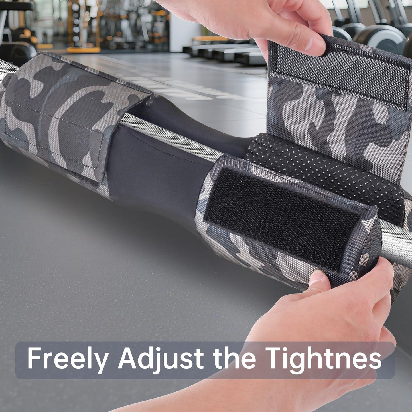 Tobefore Barbell Pad for Hip Thrusts & Squats - Extra Thick Non-Slip Cushion with Adjustable Strap, Fits Olympic/Standard Bars & Smith Machine