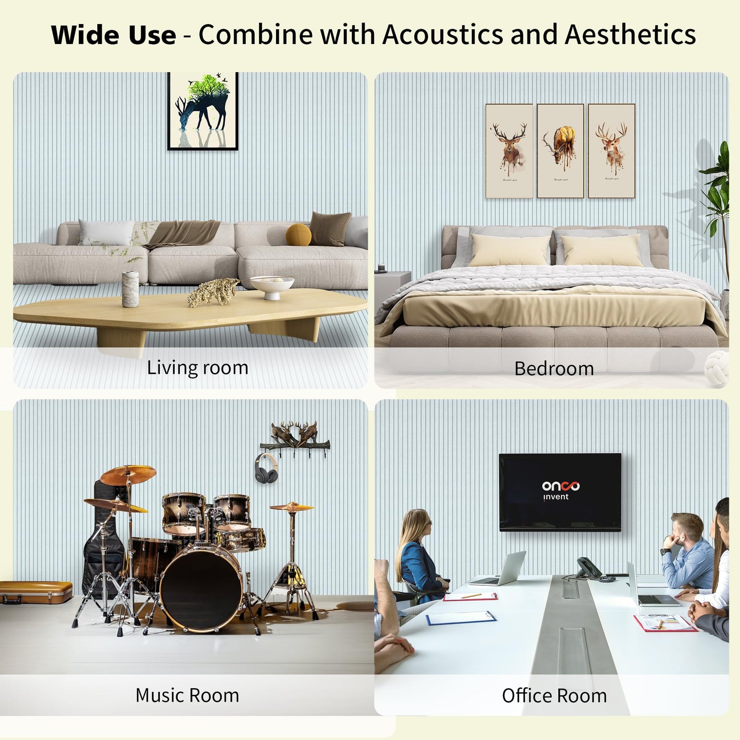 AUTORIFIC Acoustic Panels,10 Pack Sound Panels Noise Reducing for Walls,47.2"x23.6"x0.35" Soundproof Wall Panels,High-Density Acoustic Wall Panels,Decorative Wall Sound Absorbing Panel,White
