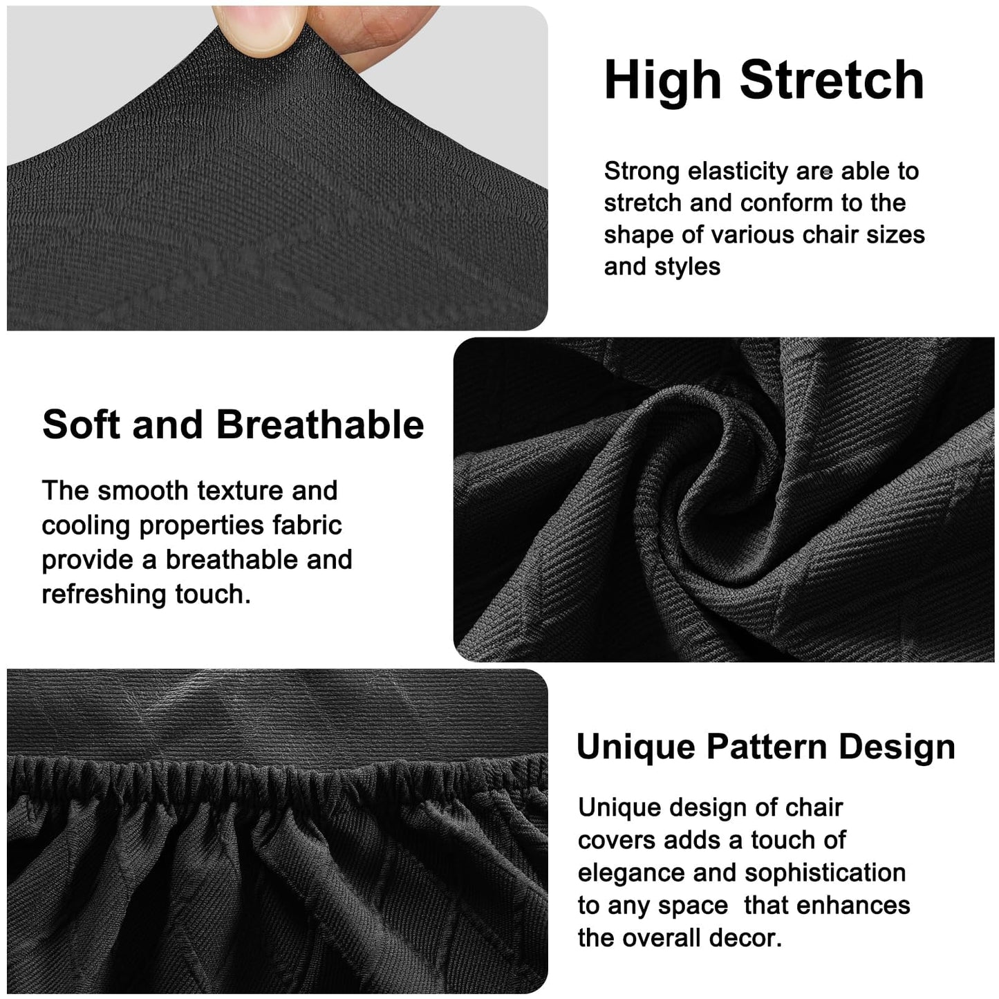Lebaley Waterproof Stretch Bench Cover – Quilted Pattern, Elastic Rectangular Bench Seat Cover, Washable Bench Slipcover for Dining Room, Entryway & Kitchen (Black)