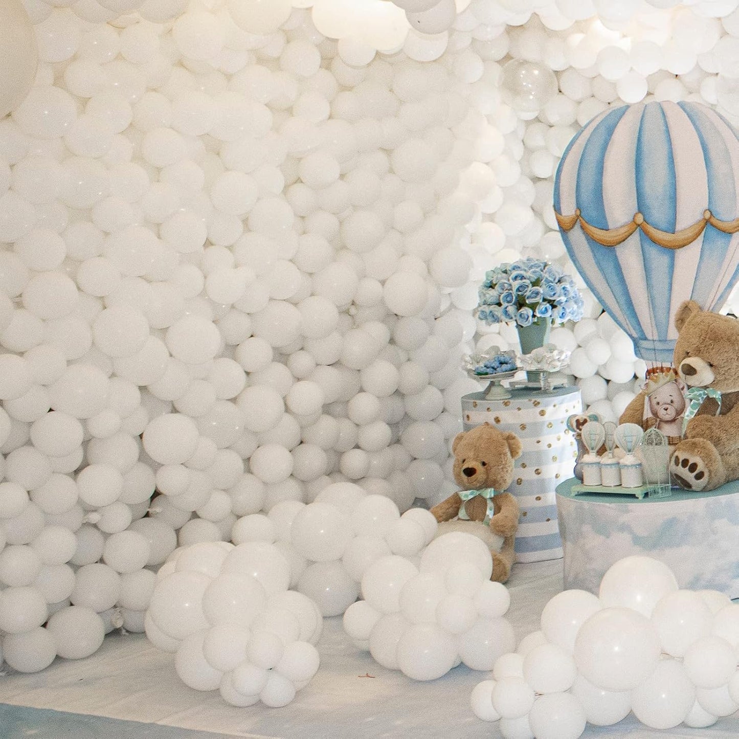 White Balloons 110 Pcs - 5 Inch Mini Thick Latex Balloons for Wedding, Birthday & Baby Shower Decor