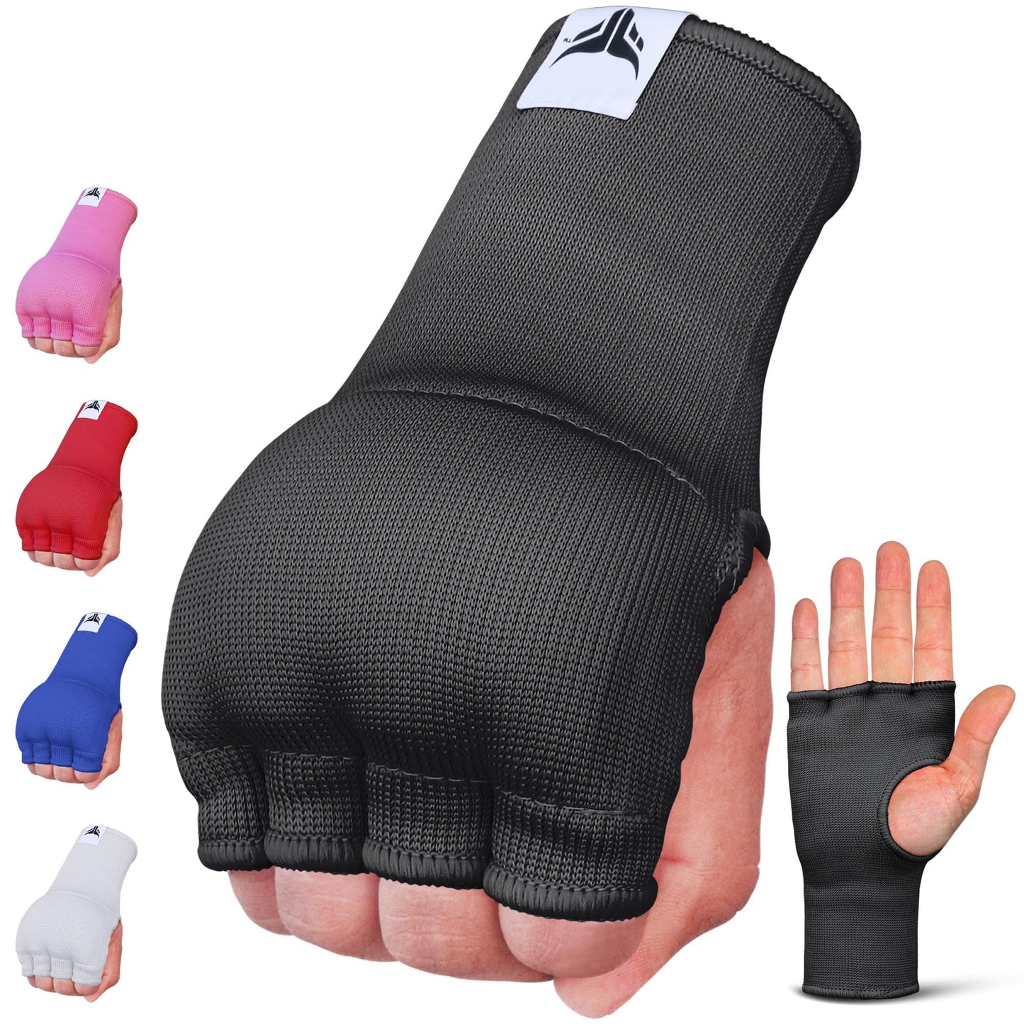 Mytra Fusion Inner Gloves Elastic Quick Easy Gel Padded Boxing Hand Wraps for Men & Women Boxing Wraps for MMA, Muay Thai, Kickboxing, Punching and Martial Arts (Black, S/M)