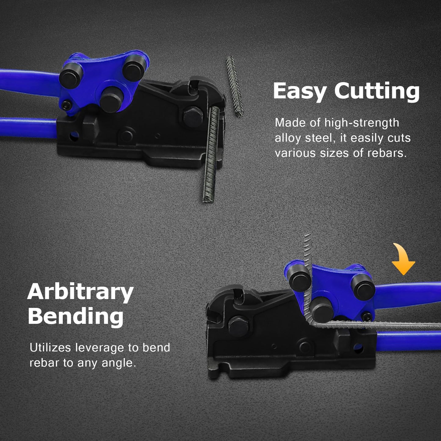 LOSCHEN Manual Rebar Cutter and Bender,for Construction Site and Home-use,Removable Rebar Shears, Rebar Bending Machine, Bending and Cutting Rebar up to 5/8 Inch (Blue)