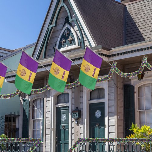 50FT Mardi Gras Tinsel Garland, Purple Green Gold Metallic Twist Foil Tinsel Garland Glitter Hanging Garland for Mardi Gras Carnival Party Christmas Tree Indoor Outdoor Decoration