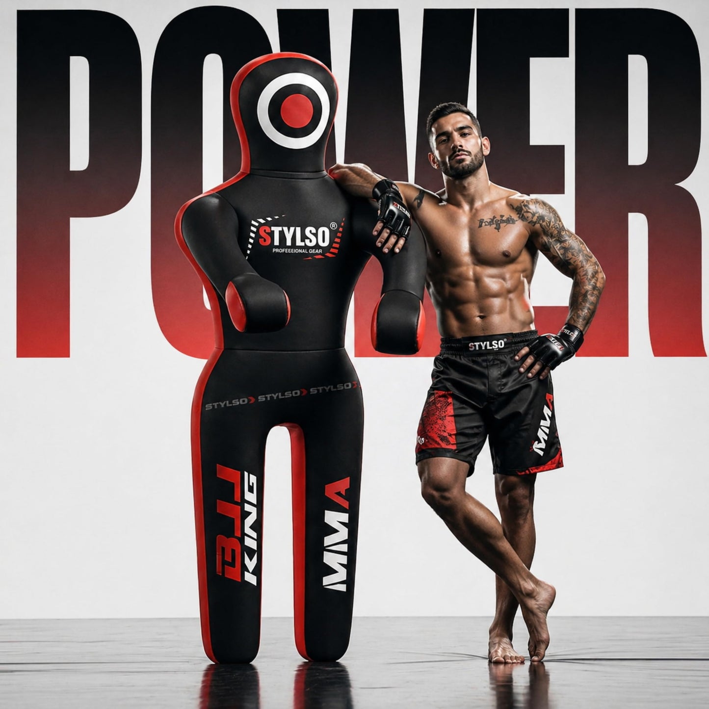 Unfilled Grappling Dummy – Adult Life Size Wrestling & BJJ Training Dummy, MMA Jiu Jitsu Judo Takedown & Throwing Practice, Heavy-Duty Triple-Stitched Canvas Submission Dummy (Black, 5ft / 60")