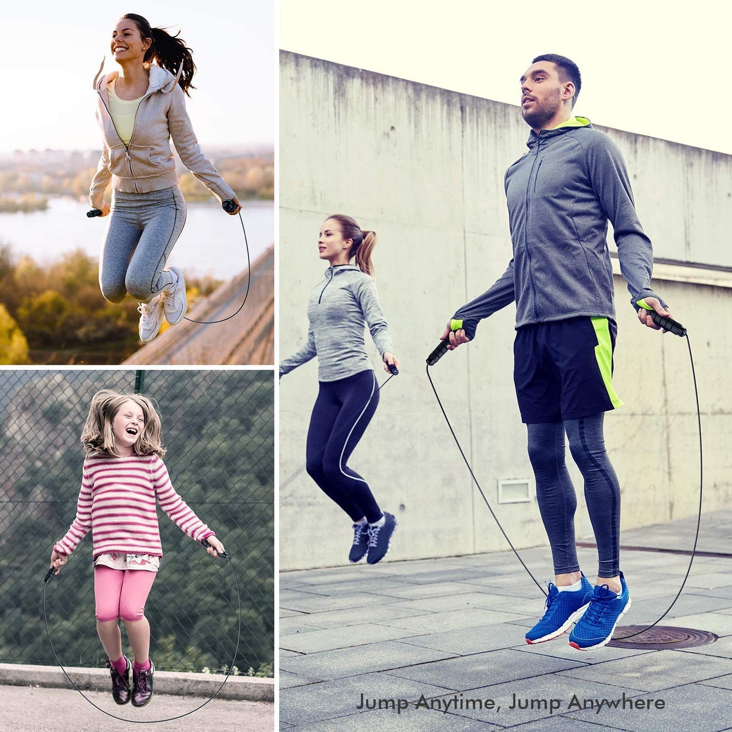UJEFF Jump Rope, Tangle-Free Rapid Speed Jumping Rope Cable with Ball Bearings for Women, Men, and Kids, Adjustable Steel Jump Rope Workout with Foam Handles for Fitness, Home Exercise & Slim Body
