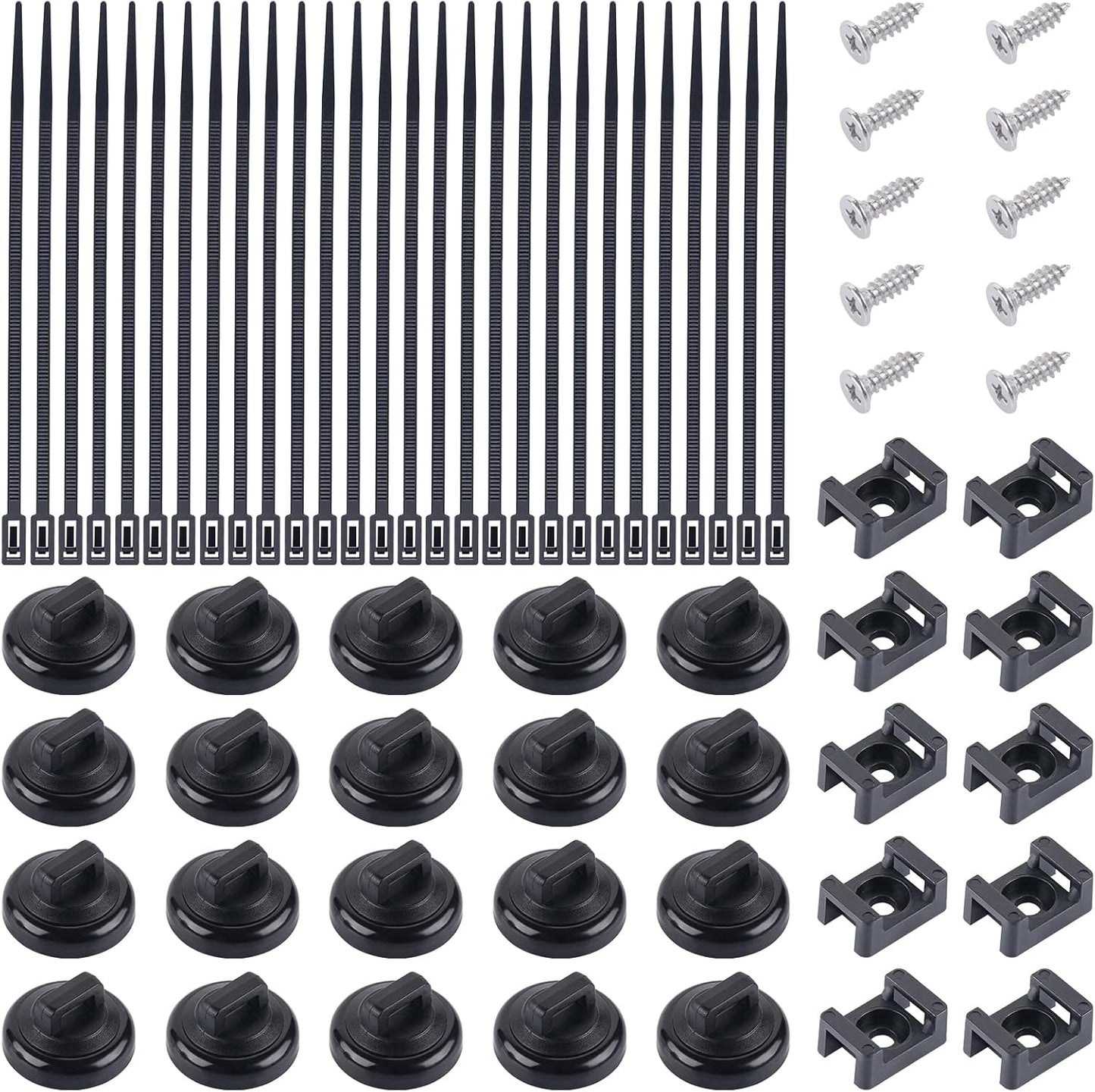 20 60 20 Wire(100 PCS Magnetic Zip Tie Mounts Base Neodymium Magnets & Pcs Releasable Cable Zip Ties & Pcs Zip Tie