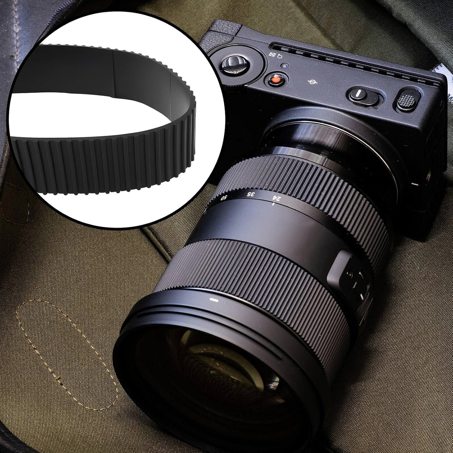 1 Set 24-70mm F/2.8 Camera Lens Zoom and Focusing Rubber Rings Compatible with Sigma DG DN Art
