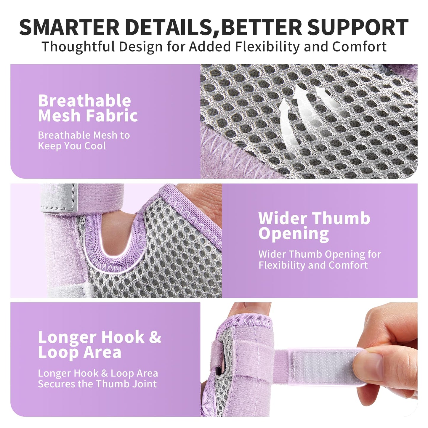 CAMBIVO Thumb Brace for CMC Joint Pain Relief, Arthritis, Tendinitis & De Quervain’s, Adjustable Thumb Spica Splint with Open-Palm Design for Typing & Daily Tasks, Breathable Reversible Stabilizer for Left/Right Hand