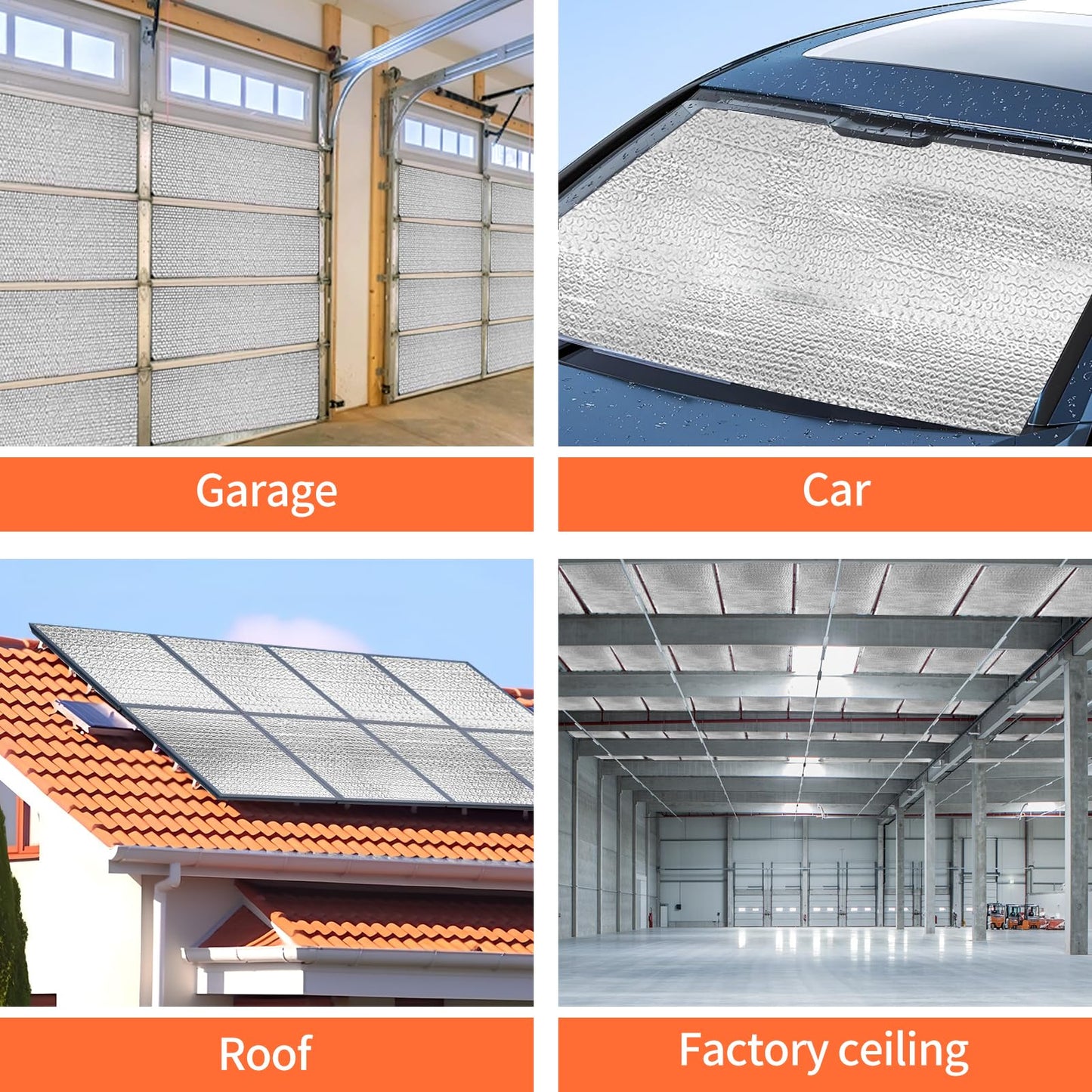 2 Car Garage Door Insulation Kit, 16 Pcs Double Bubble Panels Reflective Insulating Aluminum Radiant Barrier Thermal with Self Adhesive Dots Set for Garage Greenhouse Attics Walls (23.6 x 47.2 Inch)